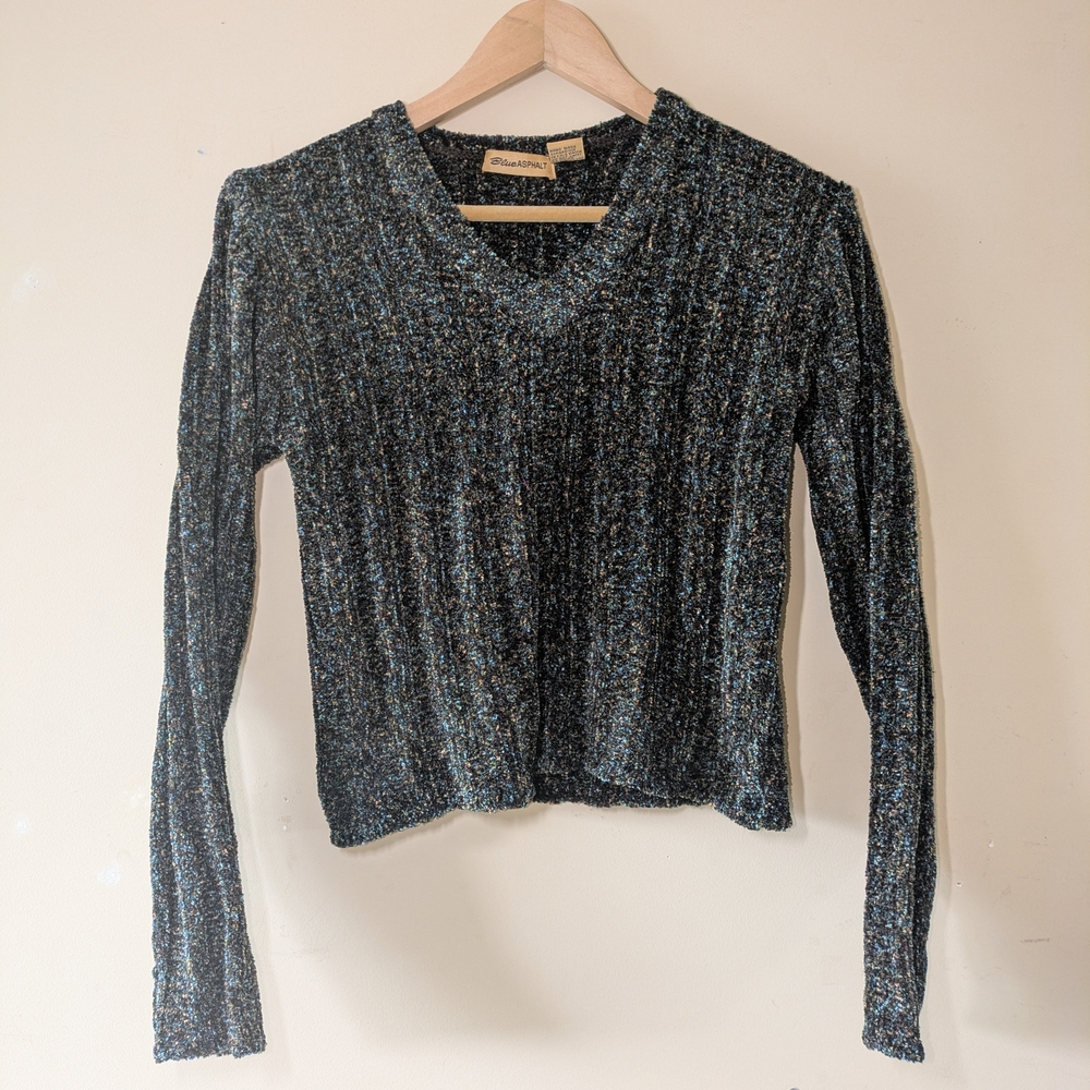Blue Asphalt Black and Blue Long Sleeve Top